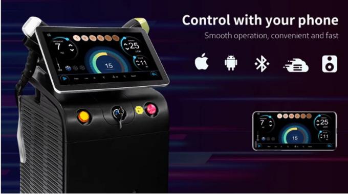 808nm Tek / Çift El 1200W 1800W Diyot Lazer Saç Kaldırma Makinesi Salon için Buz Titanyum 0