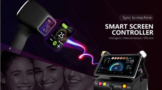 808nm Tek / Çift El 1200W 1800W Diyot Lazer Saç Kaldırma Makinesi Salon için Buz Titanyum 2