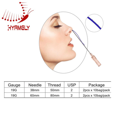 Yüz Germe için Hyameli PDO İplikleri COG L Needle 19G