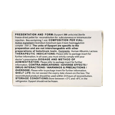 Dysport 500 u Botulinum toksin cilt bakımı kırışıklık kaldırma Botox enjeksiyonu
