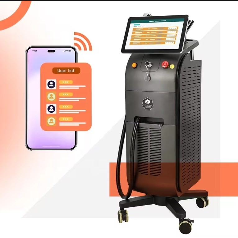 808nm Tek / Çift El 1200W 1800W Diyot Lazer Saç Kaldırma Makinesi Salon için Buz Titanyum