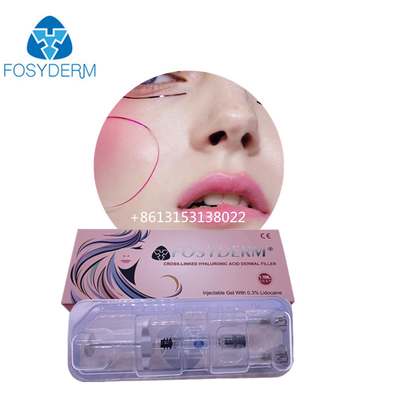 Burun Çene Yanağı İçin Derin 1ml Çapraz Bağlantılı Hyaluronik Asit Dermal Dolgu Enjeksiyonu