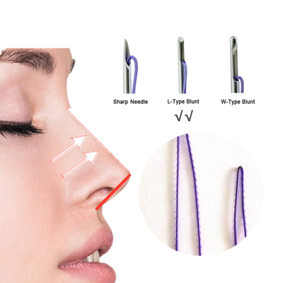 Kore Dikenli 19G 38MM 60MM PDO İplik Kaldırma Dişli İplik L Tipi Kanül Burun Kaldırma İçin